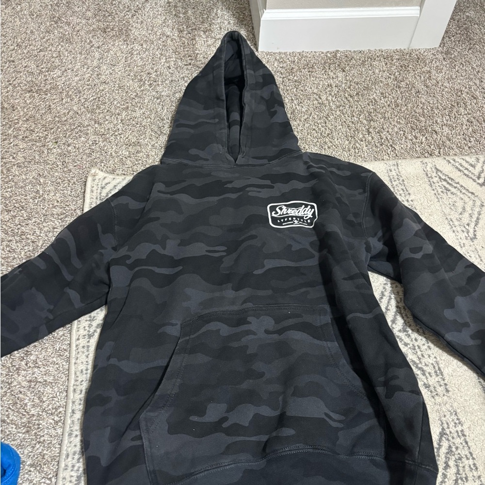 Black Camo Hoodie by [Brand]